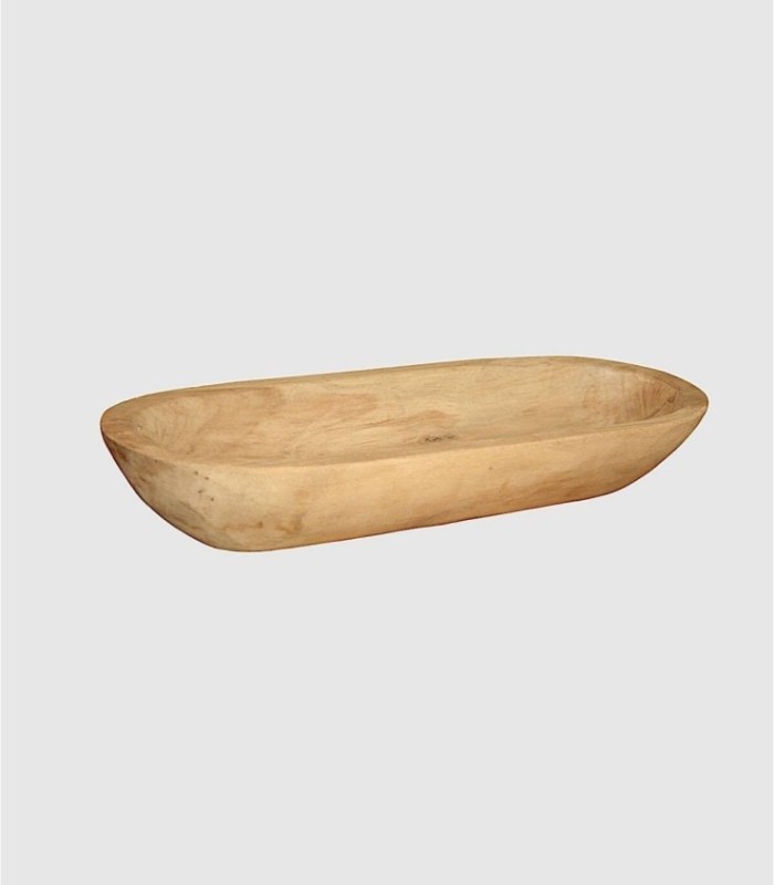 Grote ovale houten dienblad