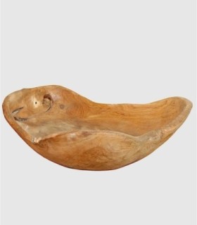Handgemaakte houten saladekom