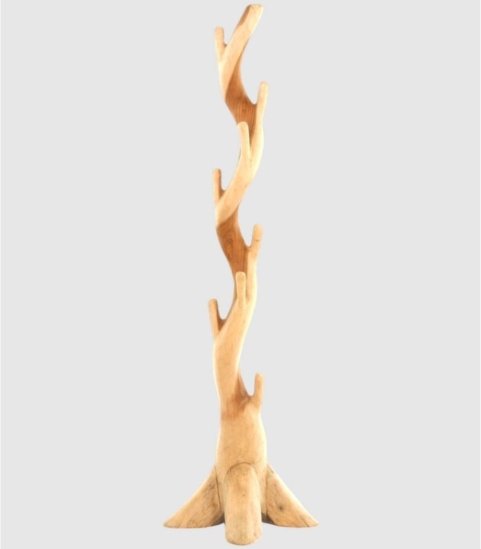 Wooden Coat Rack, Branched Design.
