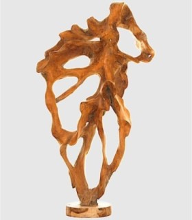 Gesneden houten sculptuur, abstract decoratief stuk