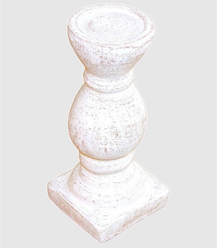 Candelabro de Cerámica Blanco Envejecido pequeño