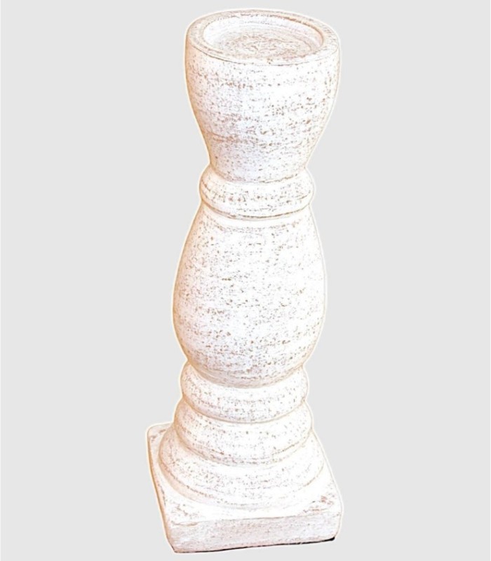 Grote oude witte keramische kaarsenhouder