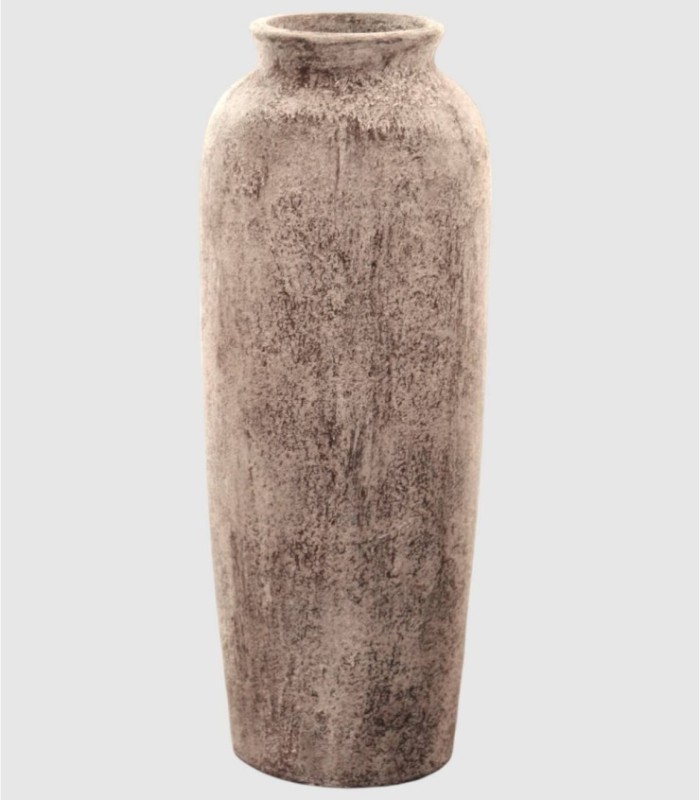 Grote, verouderde grijze terracotta vaas