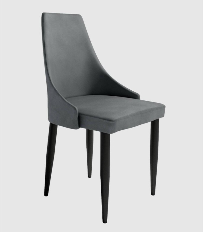 Set of 4 lead-colored Paris chairs