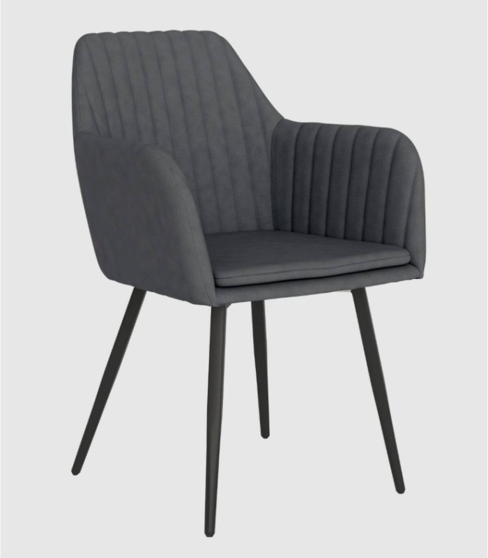 Set of 2 Chicago charcoal chairs