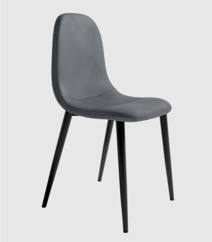 Set van 4 loodkleurige Porto-stoelen