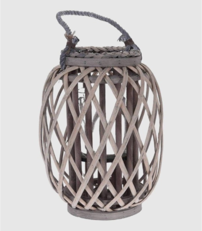Grey rattan lantern