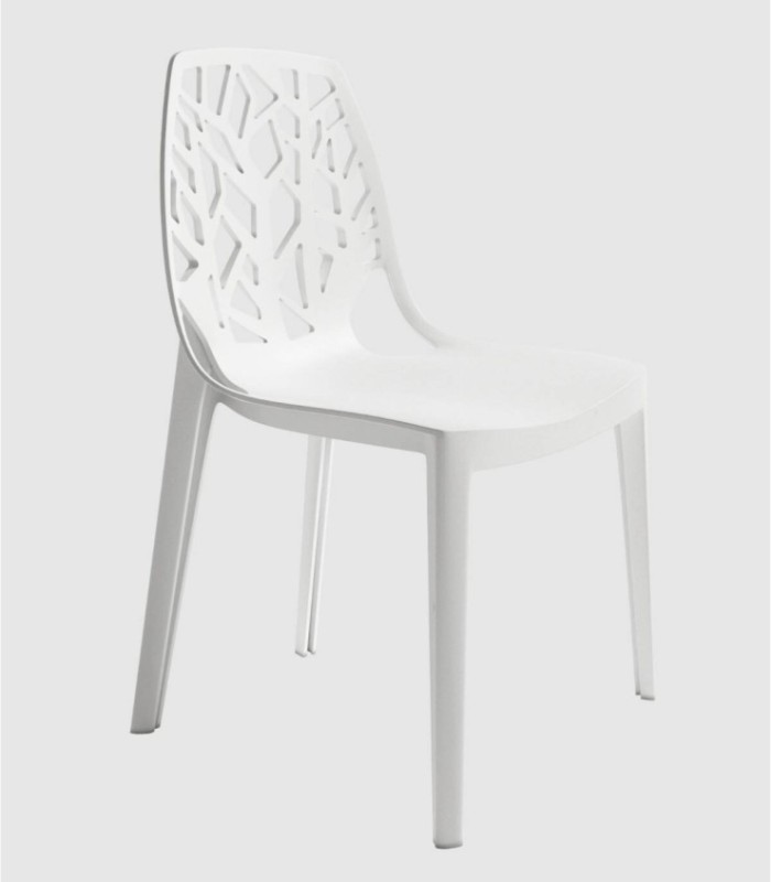 Set van 4 witte Praagse stoelen