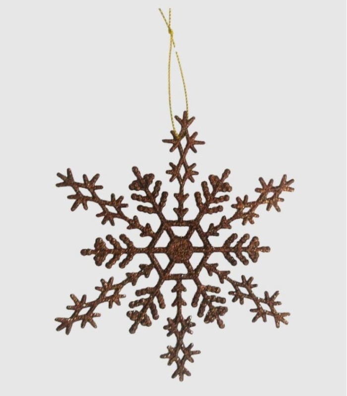 Copper-colored snowflake tree hanging decoration, 16cm.