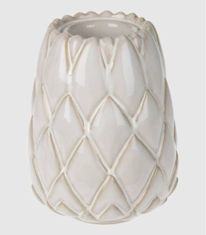 Portavelas navidad ceramica 14x11x8cm.