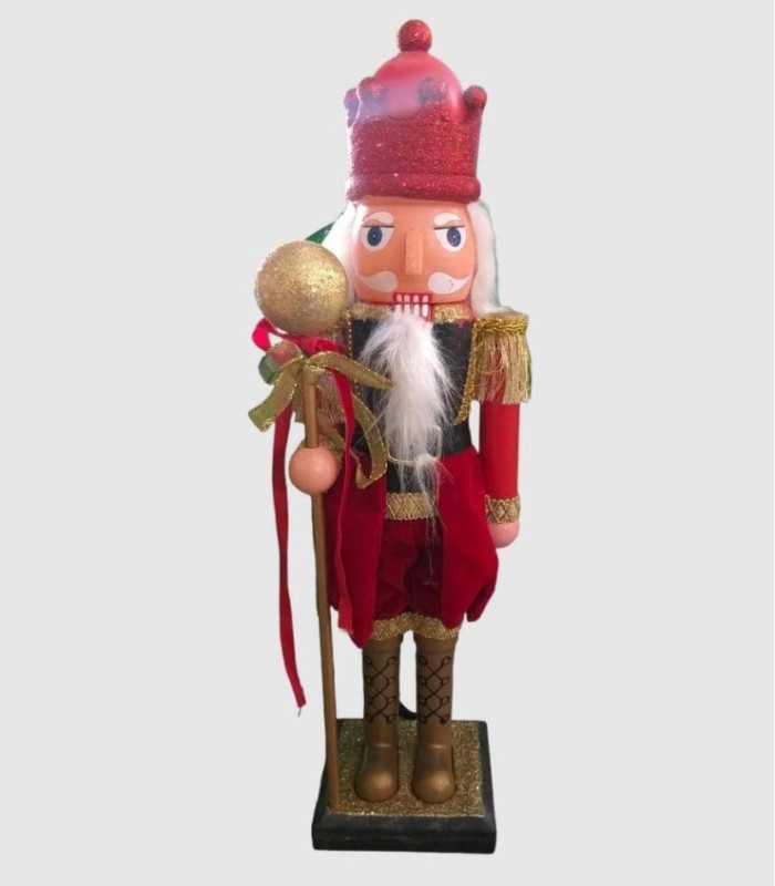 Decoración navidad cascanueces con base 39x9cm.