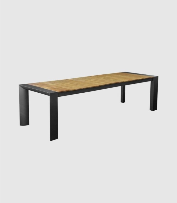 Uitschuifbare rechthoekige tafel Ter zwart