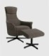 Butaca relax manual con ottoman Kiara antracita