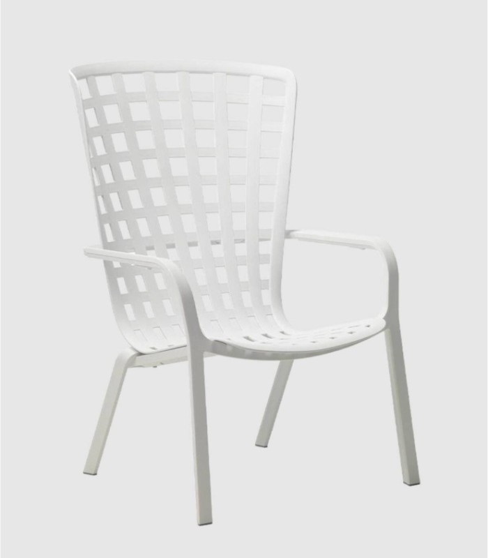 Armchair with arms, white Folio