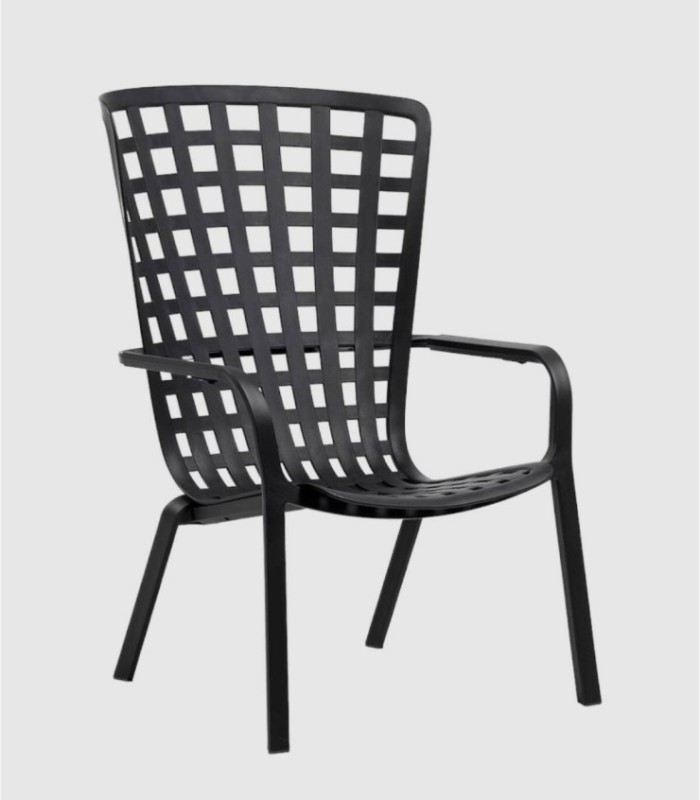 Folio zwarte fauteuil met armleuningen