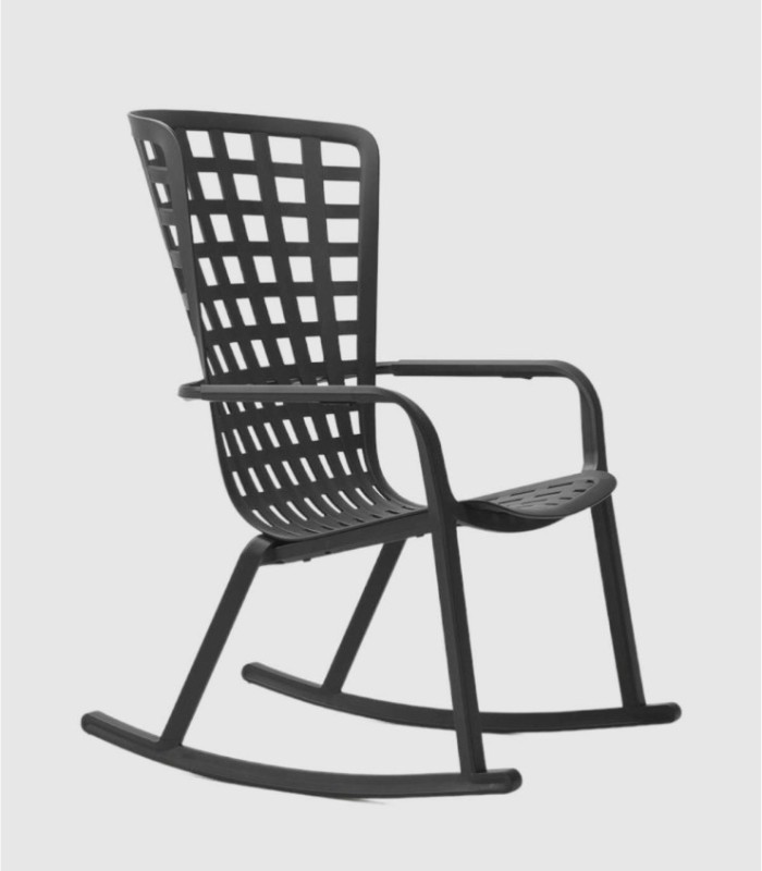 Folio black rocking chair with arms
