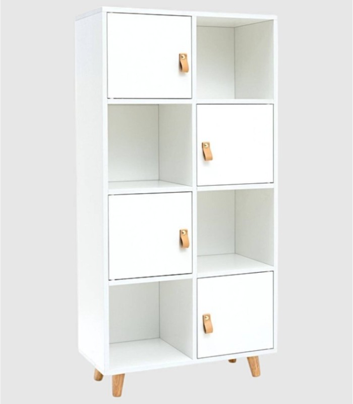 Anzio white 4-door shelving unit