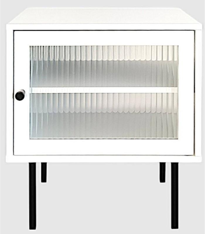 Vitinia witte bijzettafel met 1 deur