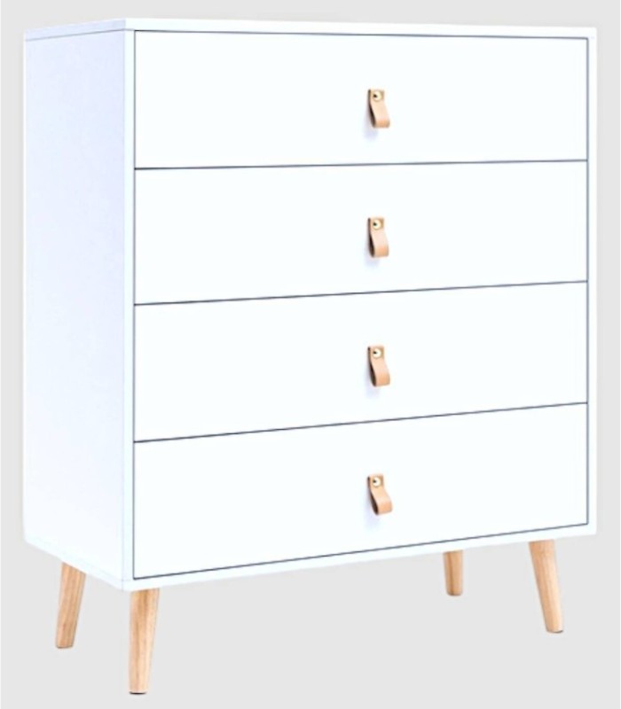 Anzio white chest of drawers with 4 drawers
