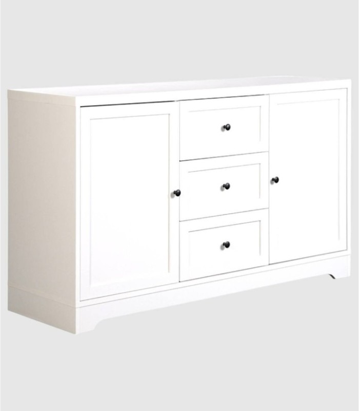 Wit dressoir van Ottavia met 2 deuren en 3 lades.