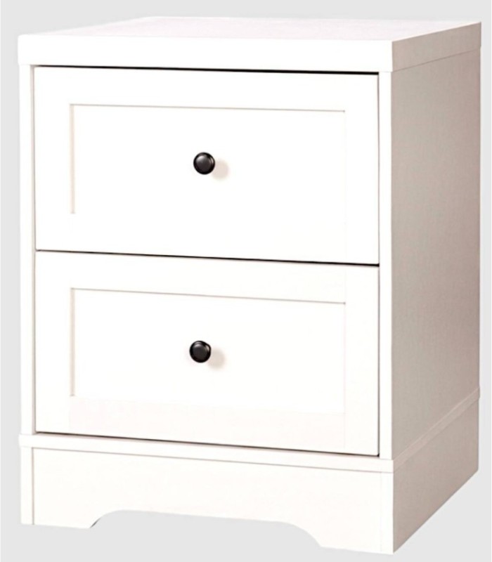 Ottavia white bedside table with 2 drawers