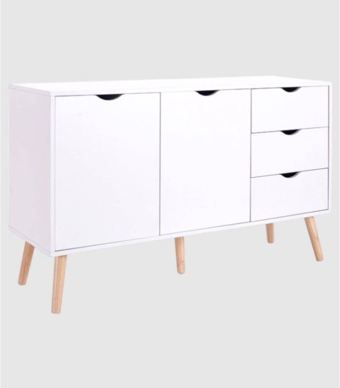 Aparador Fiano blanco 2 puertas y 3 cajones