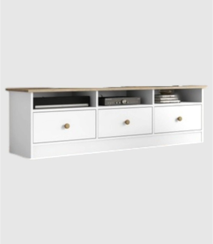 Barimas TV stand, white, 3 drawers