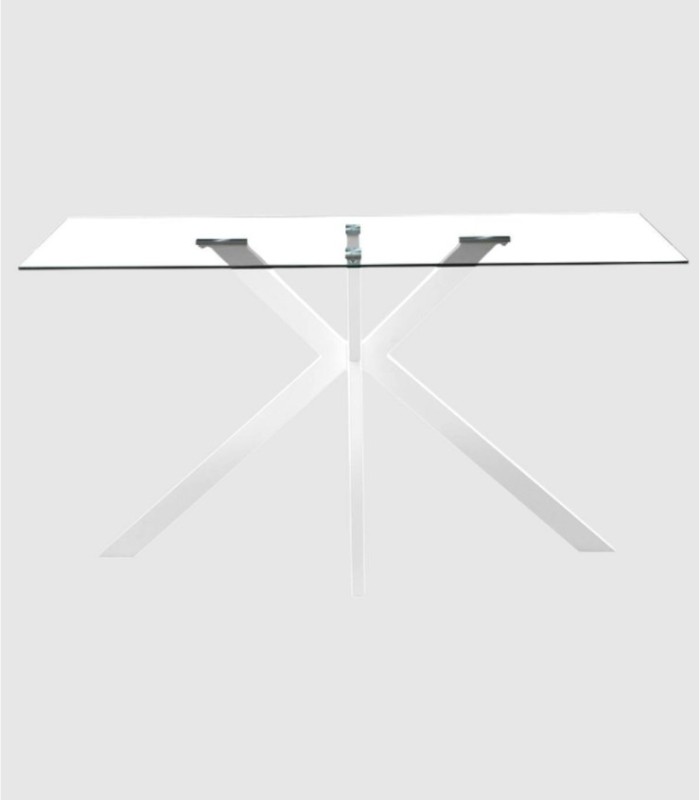 Stacy witte glazen tafel