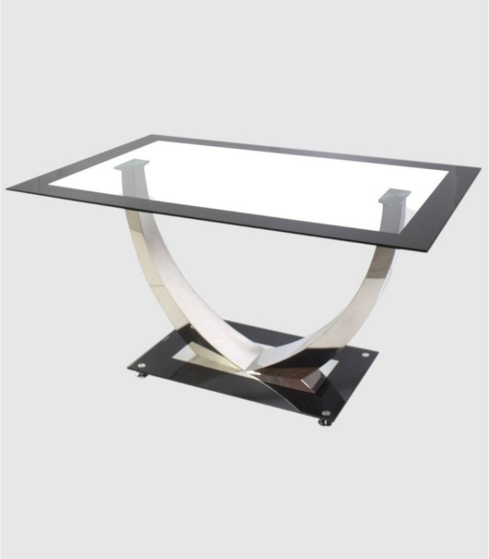Unique black chrome glass table