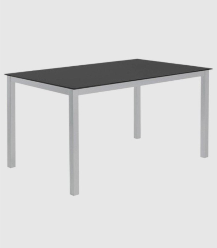 Cadell table grey glass black