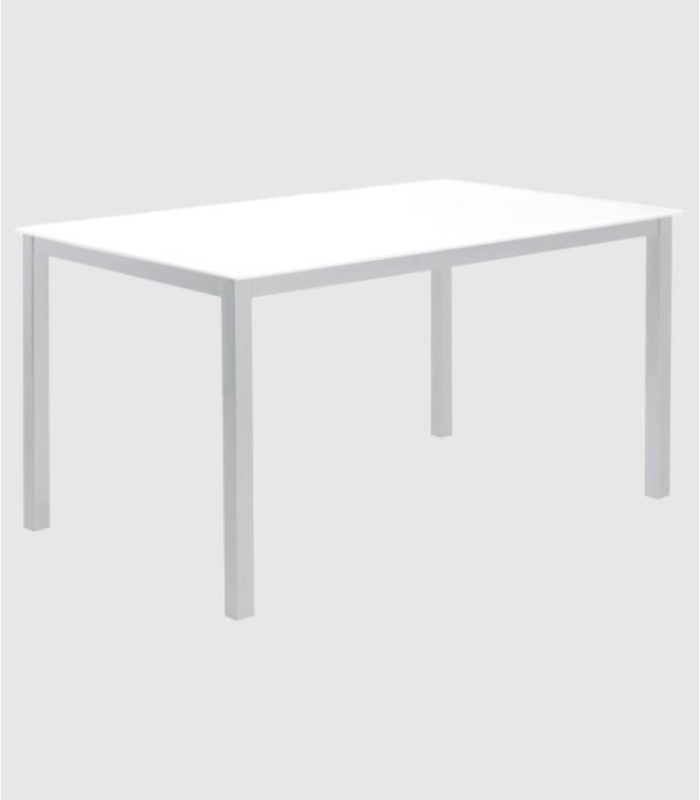 Cadell table grey glass white