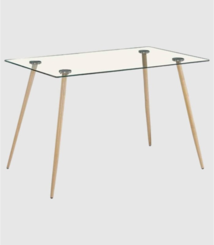 Mesa Pimer cristal patas beige