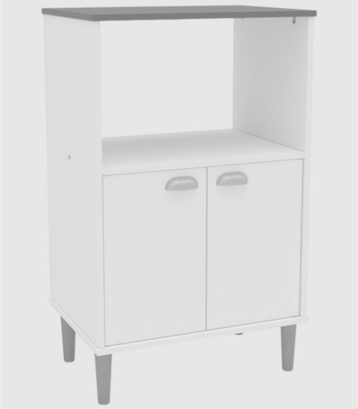 Asfeld white microwave cabinet