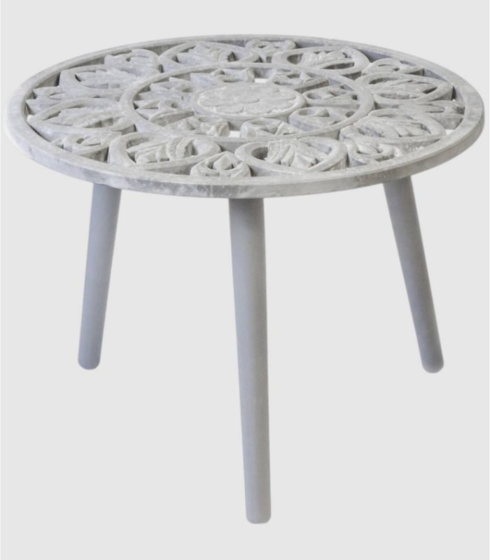 Small gray engraved coffee table