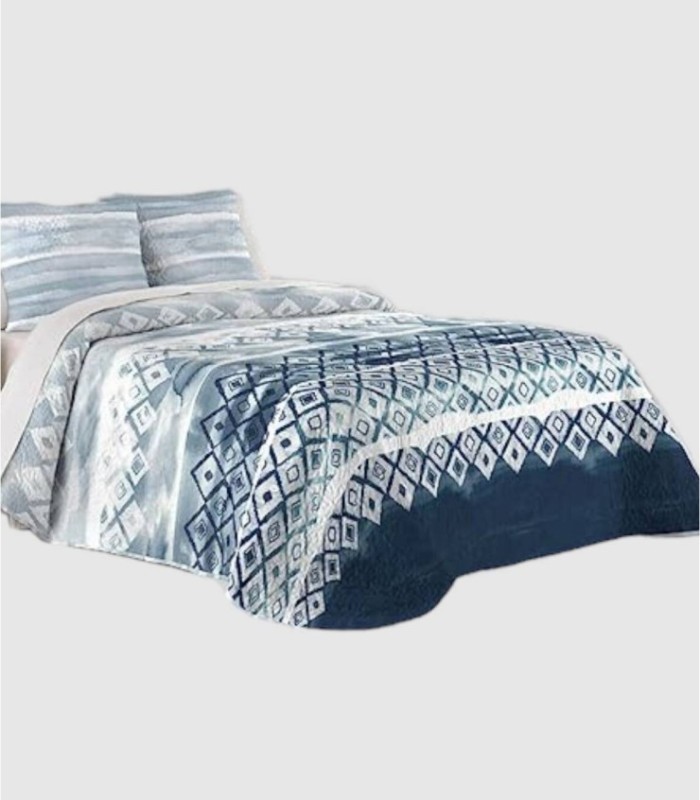 Tristan omkeerbare blauw-grijze sprei