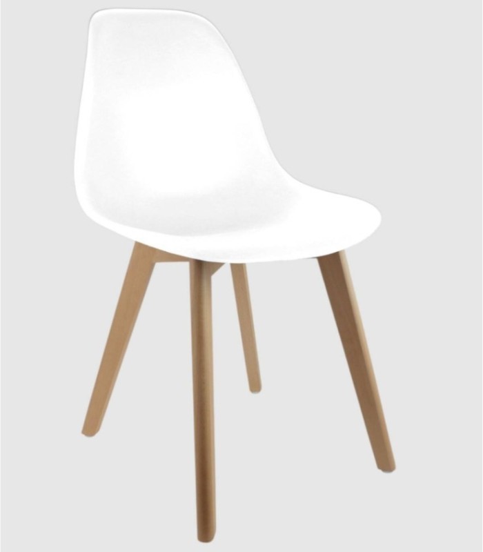 Set of 2 Scandinavian children's chairs, white