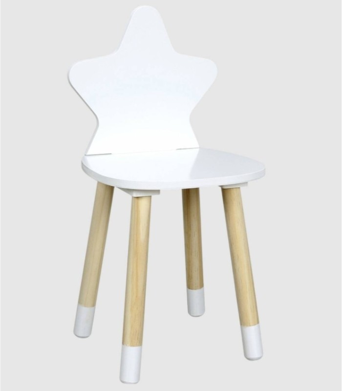 Set of 4 children's chairs with white star