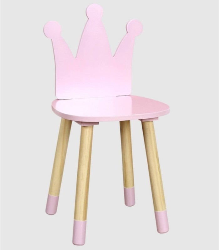 Set van 4 kinderstoelen met roze kroon