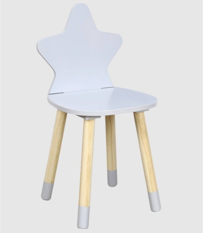 Set of 4 children's star chairs grey