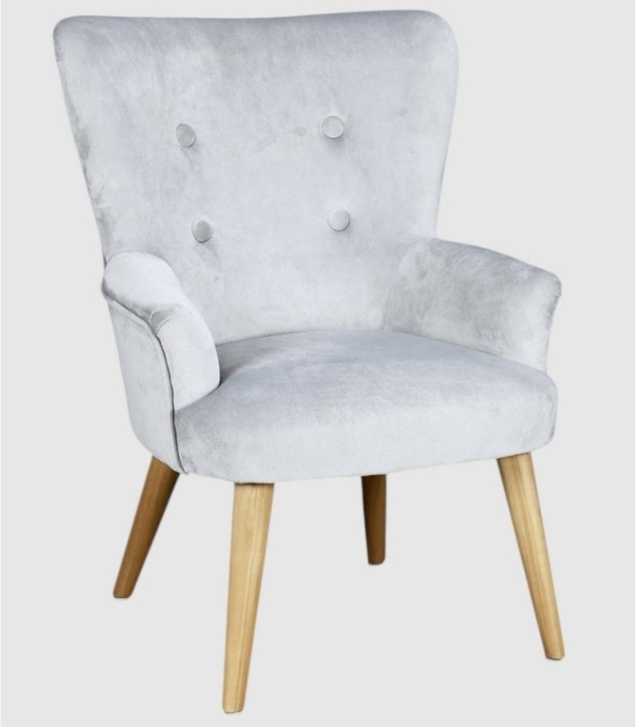 Children's upholstered armchair in grey