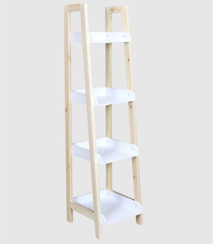 Small white children's bookcase with 4 shelves