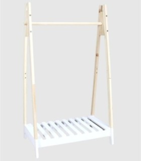 Perchero con zapatero blanco