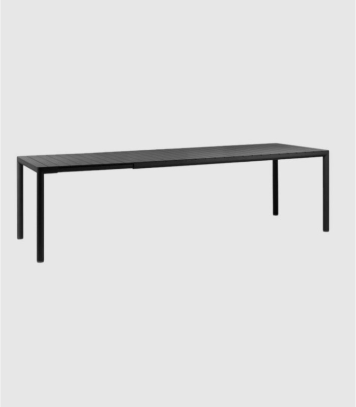 Large anthracite Tevere extendable table