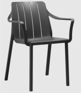 Sillón apilable Tiberina Antracita