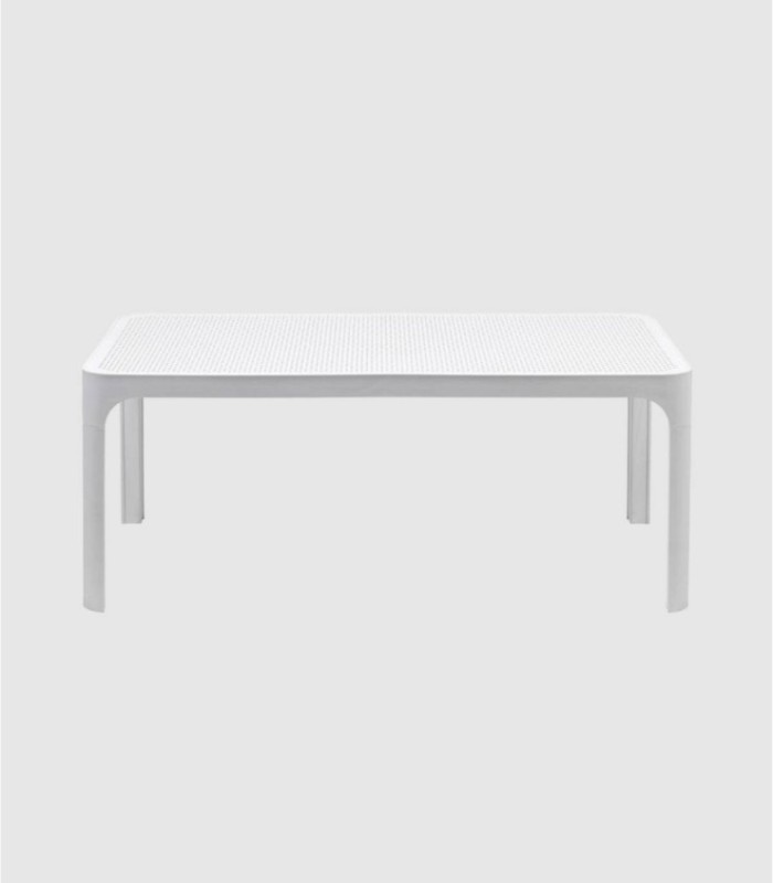 Net rectangular white coffee table