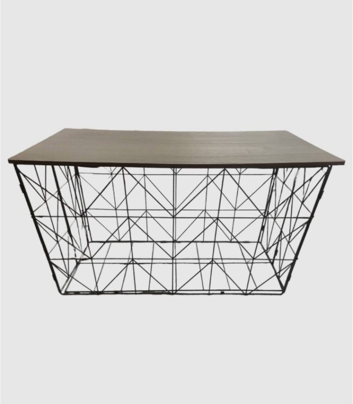 Gray metal storage table
