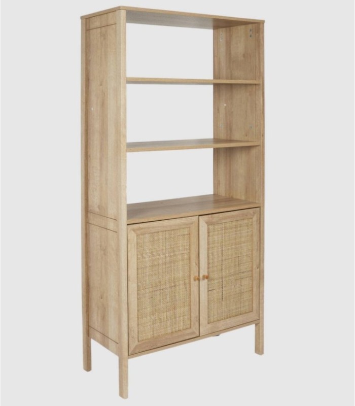 Librería 2 puertas y 3 huecos Bali