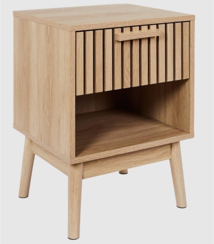 Klaus bedside table with 1 drawer and 1 open shelf