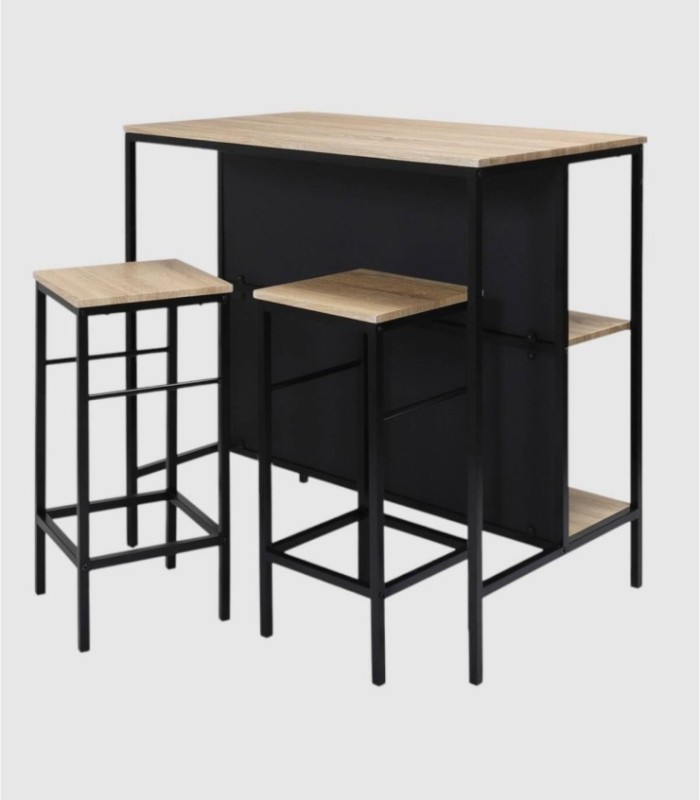 Loka table and 2 stools set