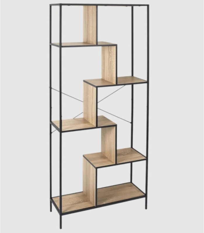Edison 6-shelf black bookcase